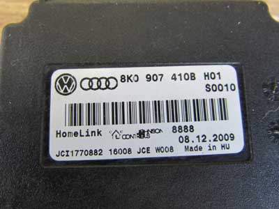 Audi TT Mk2 8J OEM HomeLink Garage Door Opener Control Module Unit 8K0907410B5
